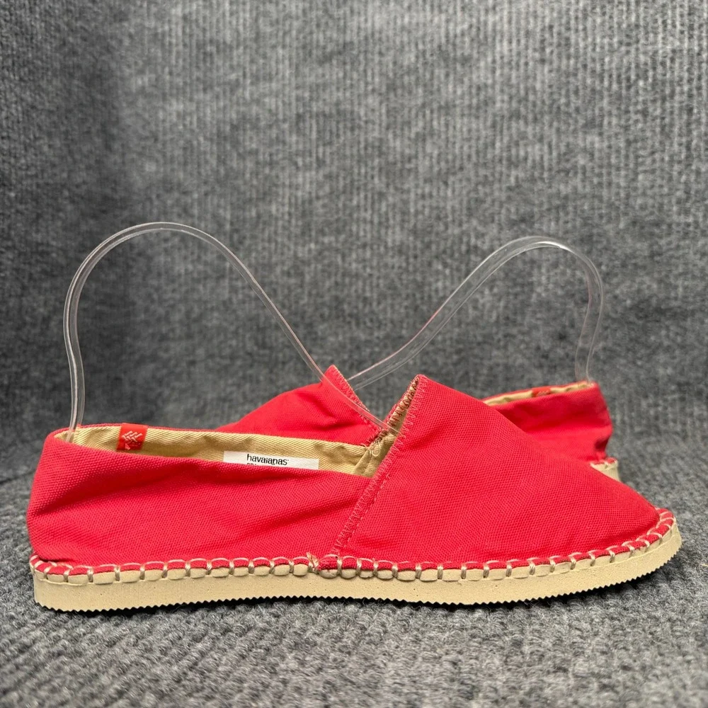 Havaianas Flat Espadrilles Women US 8M Red Comfort Travel Casual Boho Shoes